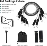 WHATAFIT Resistance Bands Set, Exercise Bands with Door Anchor, Handles, Carry Bag, Legs Ankle Straps for Resistance Training, Physical Therapy, Home Workouts for Men and Women