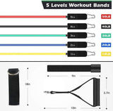 WHATAFIT Resistance Bands Set, Exercise Bands with Door Anchor, Handles, Carry Bag, Legs Ankle Straps for Resistance Training, Physical Therapy, Home Workouts for Men and Women